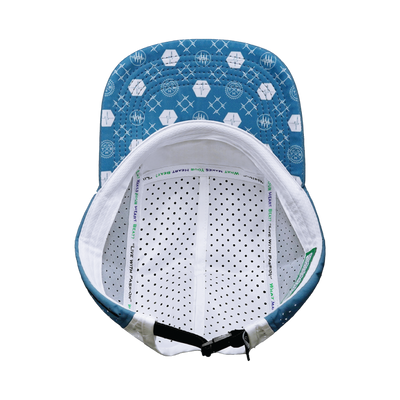 Yoga - 5 Panel - Sporty - Unstructured - Pony Tail - Light Blue / White - Laser Mesh (Unisex)
