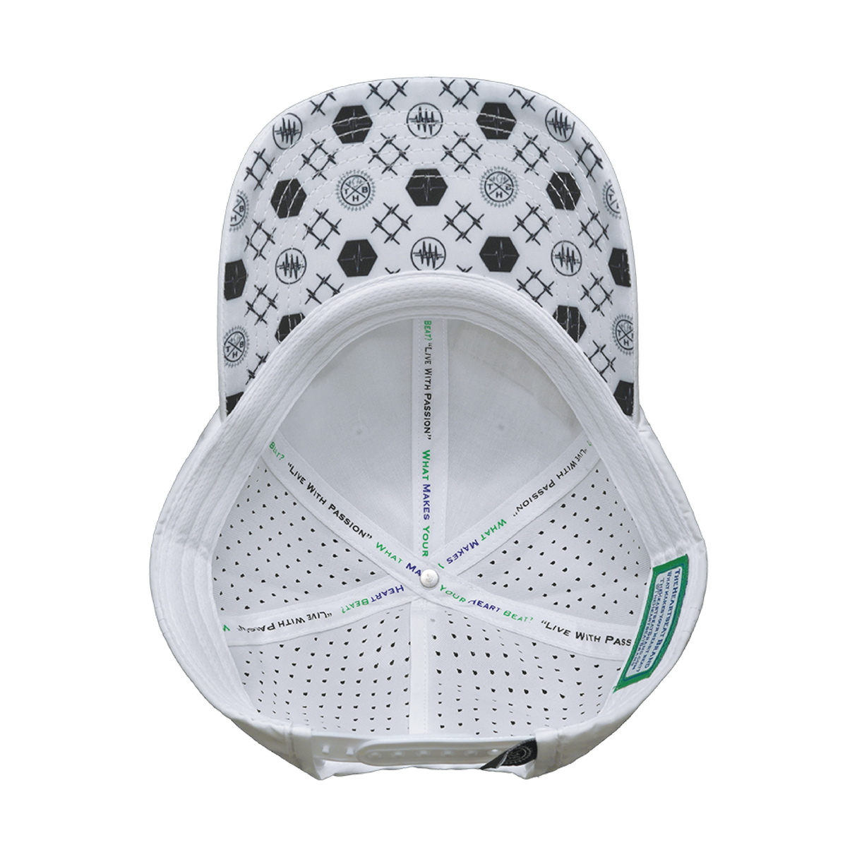 Yoga - 6 Panel - Unstructured - Relaxed Fit - Pony Tail - White - Laser Mesh (Unisex)