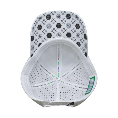 Yoga - 6 Panel - Unstructured - Relaxed Fit - Pony Tail - White - Laser Mesh (Unisex)