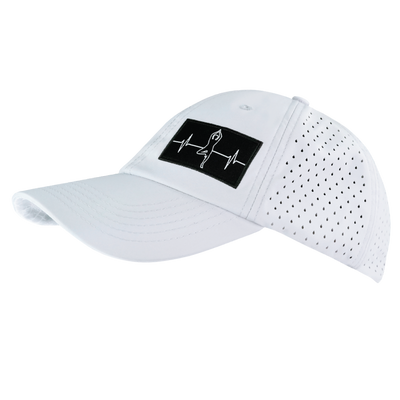 Yoga - 6 Panel - Unstructured - Relaxed Fit - Pony Tail - White - Laser Mesh (Unisex)
