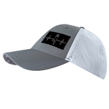 Yoga - 6 Panel - Shallow Fit - Pony Tail - Gray / White - Laser Mesh (Unisex)