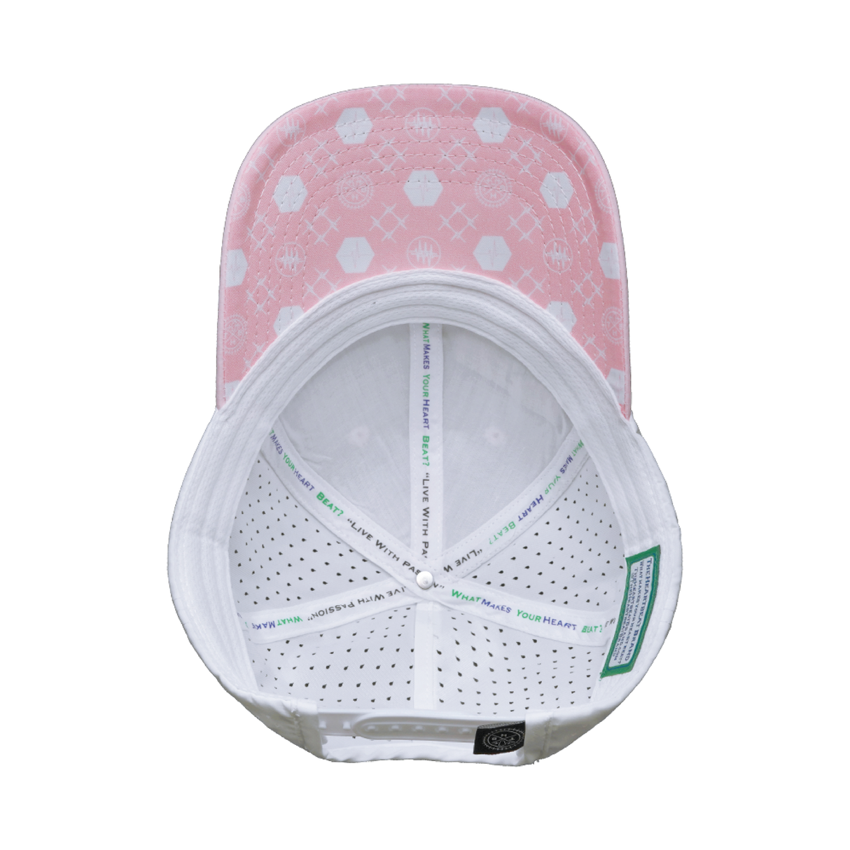 Yoga - 6 Panel - Shallow Fit - Pony Tail - Pink / White - Laser Mesh (Unisex)