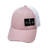 Yoga - 6 Panel - Shallow Fit - Pony Tail - Pink / White - Laser Mesh (Unisex)