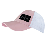 Yoga - 6 Panel - Shallow Fit - Pony Tail - Pink / White - Laser Mesh (Unisex)