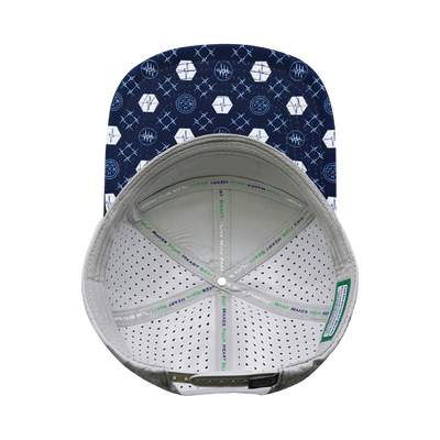 Yoga - 7 Panel - Navy / White  / Gray - Laser Mesh (Unisex)