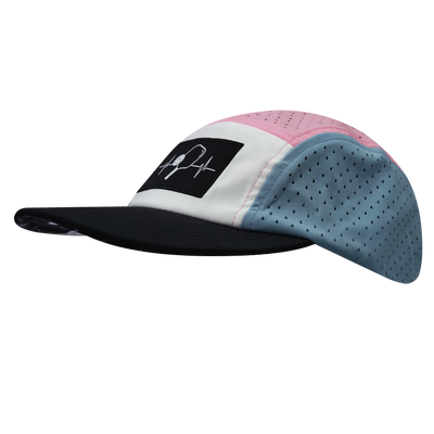 Pickleball - 5 Panel - Sporty - Unstructured - Black / White / Light Blue / Pink - Laser Mesh (Unisex)
