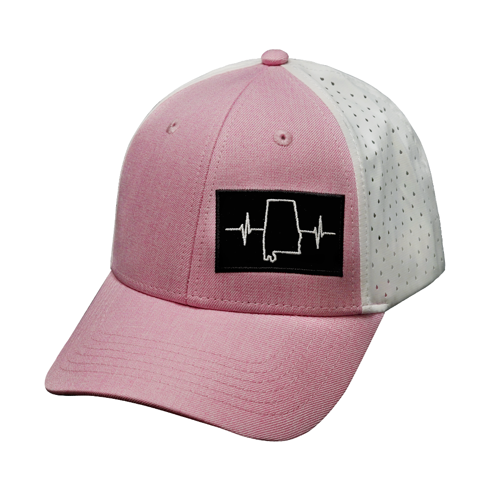 Alabama - 6 Panel - Shallow Fit - Pony Tail - Pink / White (Unisex)