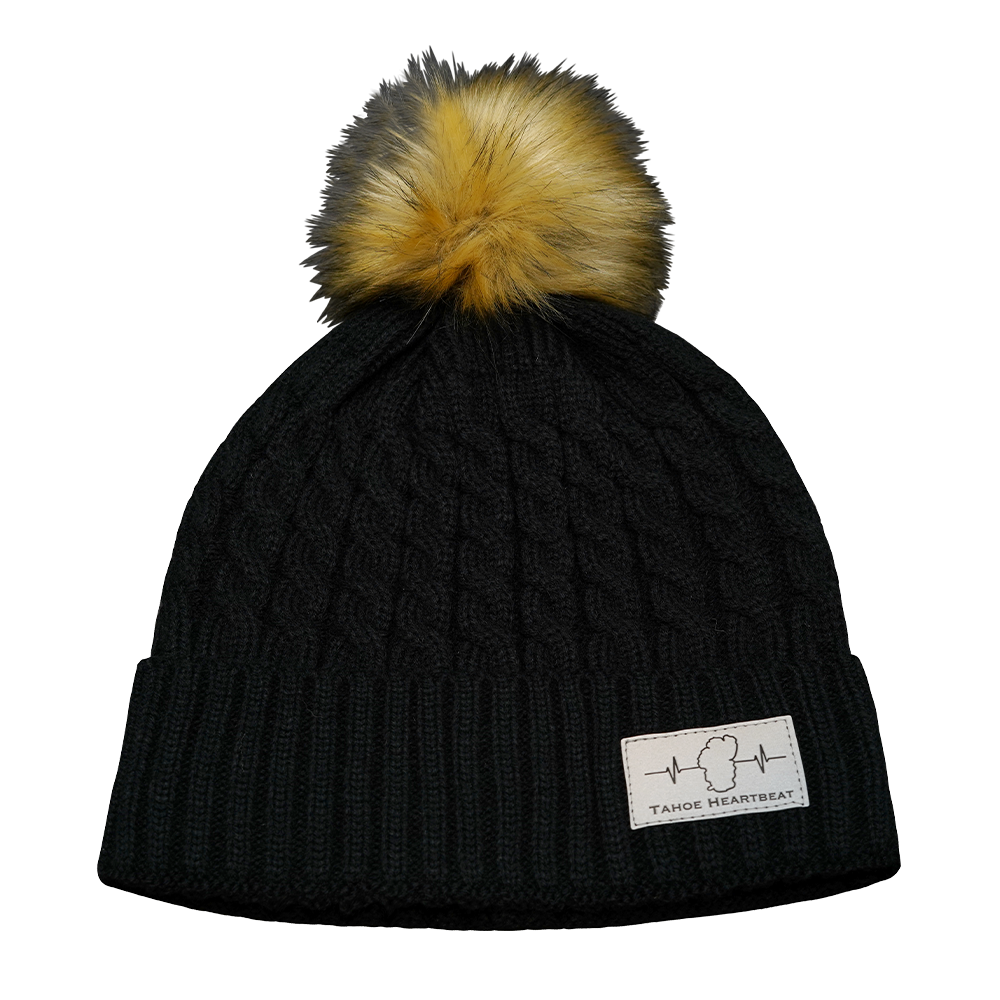 Tahoe - Beanie - Pom - Silver Patch - Black (Unisex)