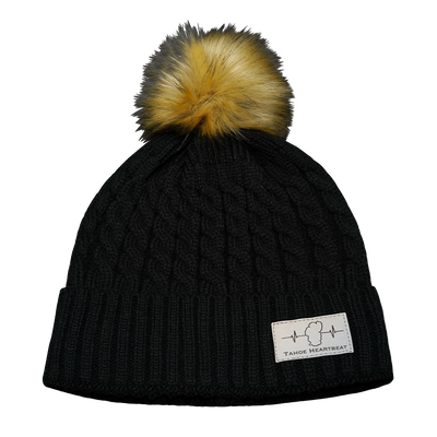 Tahoe - Beanie - Pom - Silver Patch - Black (Unisex)
