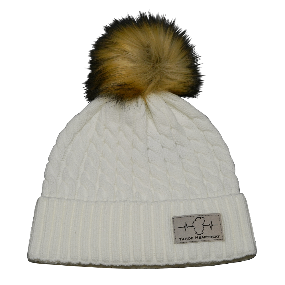 Tahoe - Beanie - Pom - Silver Patch - White (Unisex)