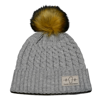 Tahoe - Beanie - Pom - Silver Patch - Gray (Unisex)