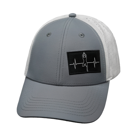 Yoga - 6 Panel - Shallow Fit - Pony Tail - Gray / White (Unisex)