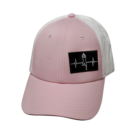 Yoga - 6 Panel - Shallow Fit - Pony Tail - Pink / White (Unisex)