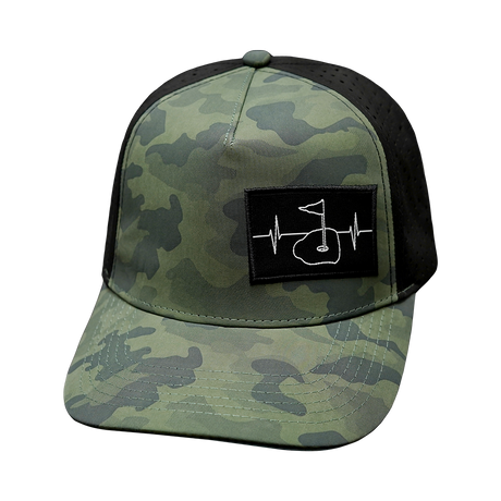 Golf - 5 Panel - Structured - Soft Teal Camo / Black (Unisex)