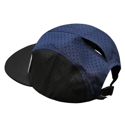 Yoga - 5 Panel - Sporty - Unstructured - Pony Tail - Black / White / Navy - Laser Mesh (Unisex)