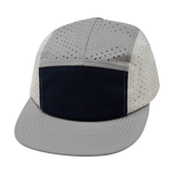 Blank - 5 Panel - Sporty - Unstructured - Pony Tail - Gray / Navy / White (Unisex)