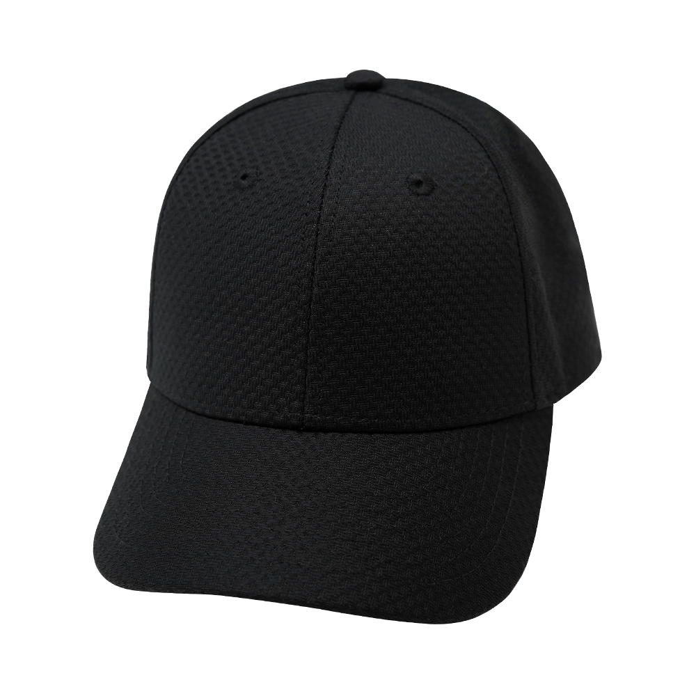 Blank - 6 Panel - AirMesh - Athletic Fit - Black (Unisex)