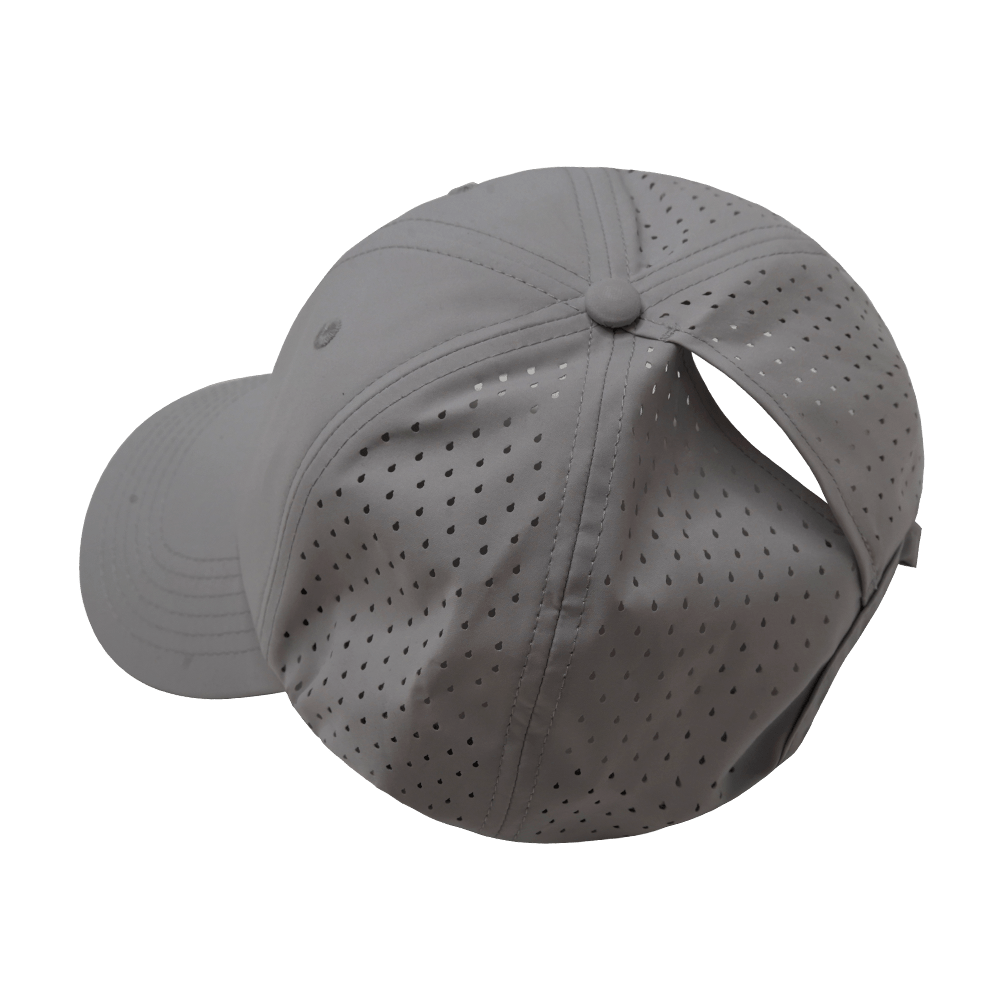 Blank - 6 Panel - Unstructured - Relaxed Fit - Pony Tail - Gray (Unisex)