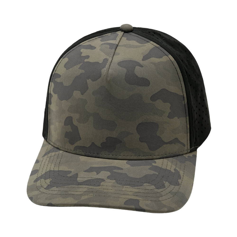 Blank - 5 Panel - Structured - Charcoal Camo / Black (Unisex)