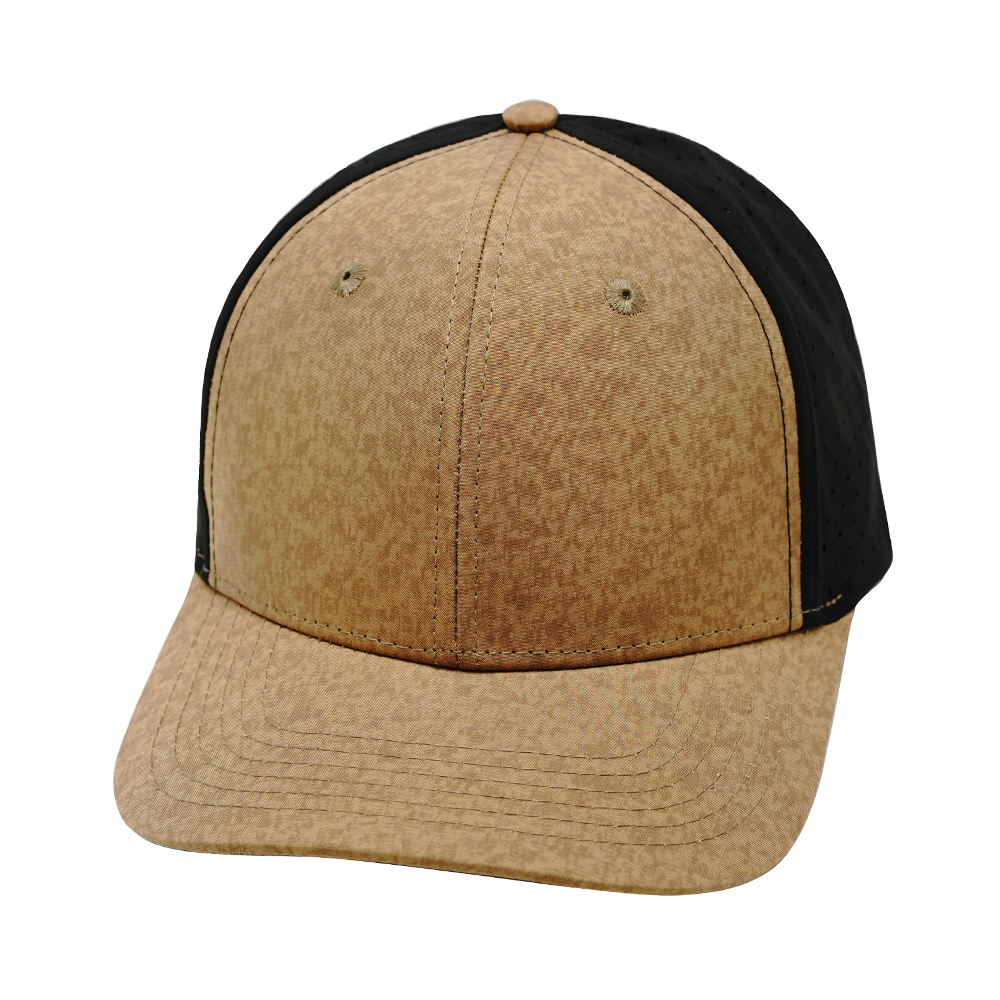 Blank - 6 Panel - Tan Textured / Black (Unisex)