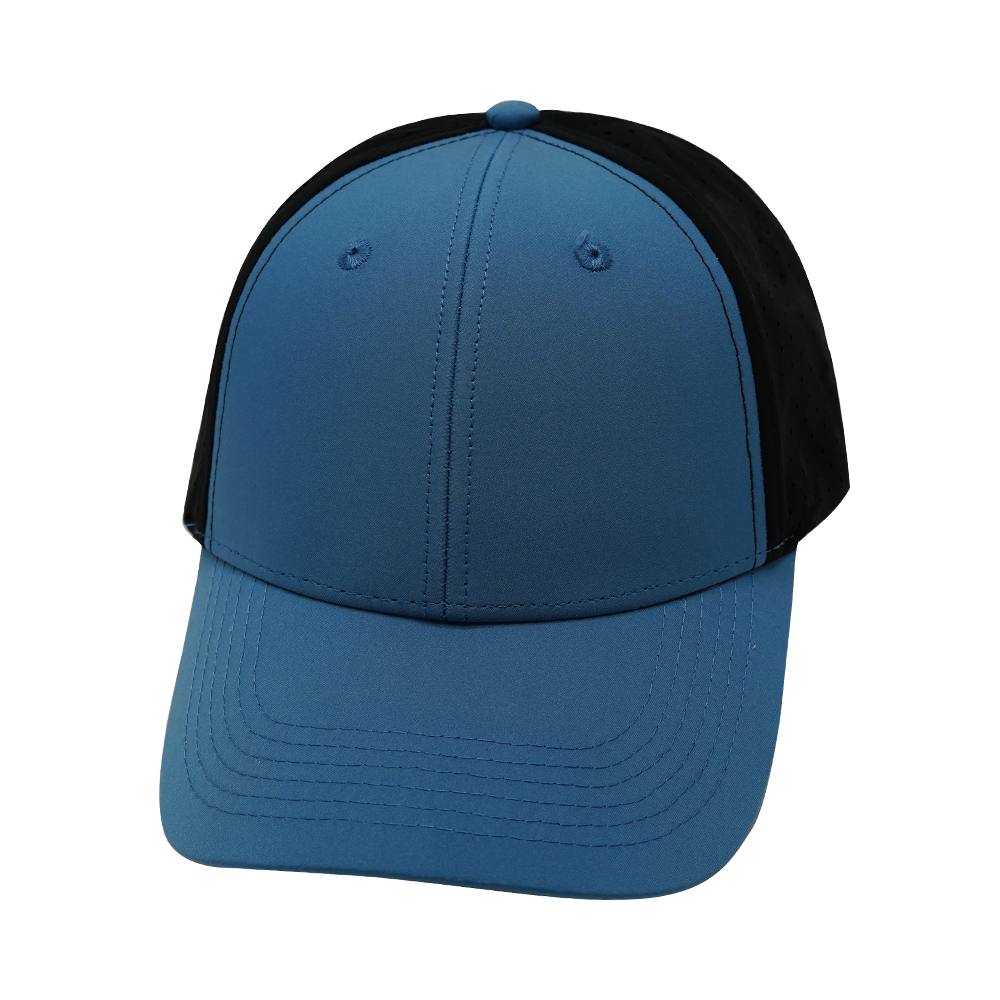 Blank - 6 Panel - Shallow Fit - Pony Tail - Blue / Black (Unisex)