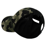 Blank - 6 Panel - Shallow Fit - Pony Tail - Light Camo / Black (Unisex)