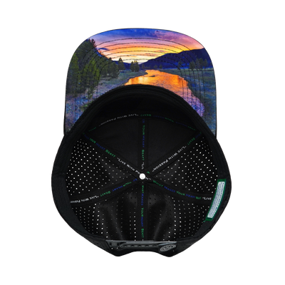 Mountains - 7 Panel - Black Camo - Laser Mesh (Unisex)