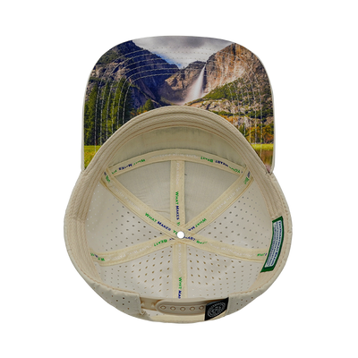 Mountains - 7 Panel - Cream / Black / Charcoal - Laser Mesh (Unisex)