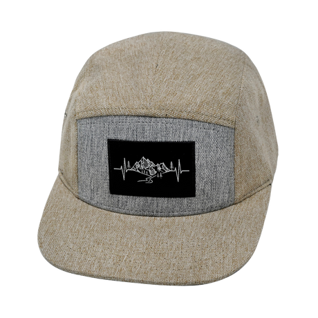 Mountains - 5 Panel - Unstructured - Cream Hemp / Gray Hemp (Unisex)