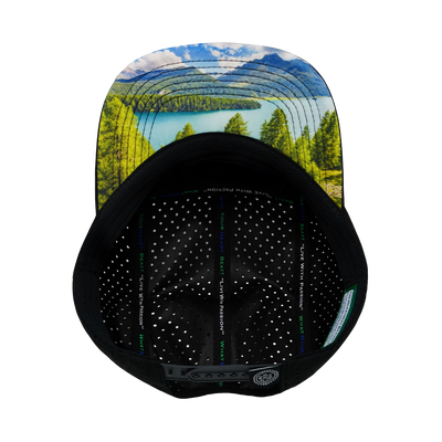 Mountains - 5 Panel - Sporty - Unstructured - Black / Green Camo - Laser Mesh (Unisex)