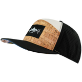 Mountains - 7 Panel - Cork - Black / Cream - Laser Mesh (Unisex)