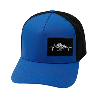 Mountains - 5 Panel - Structured - Royal Blue / Black - Laser Mesh (Unisex)