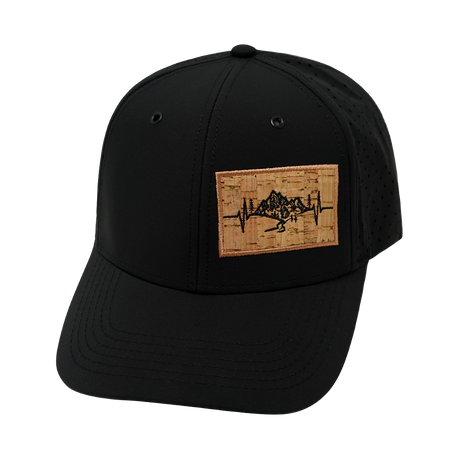 Mountains - 6 Panel - Black (Unisex)