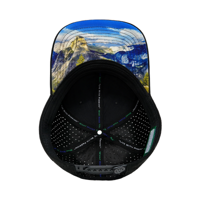 Mountains - 6 Panel - Black - Laser Mesh (Unisex)