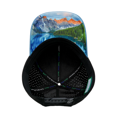 Mountains - 6 Panel - Shallow Fit - Pony Tail - Blue / Black - Laser Mesh (Unisex)