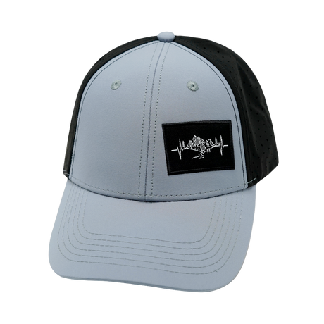 Mountains - 6 Panel - Shallow Fit - Pony Tail - Gray Blue / Black (Unisex)