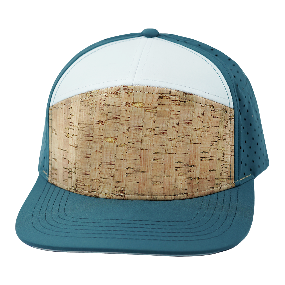 Blank - 7 Panel - Cork - Dark Teal / White (Unisex)