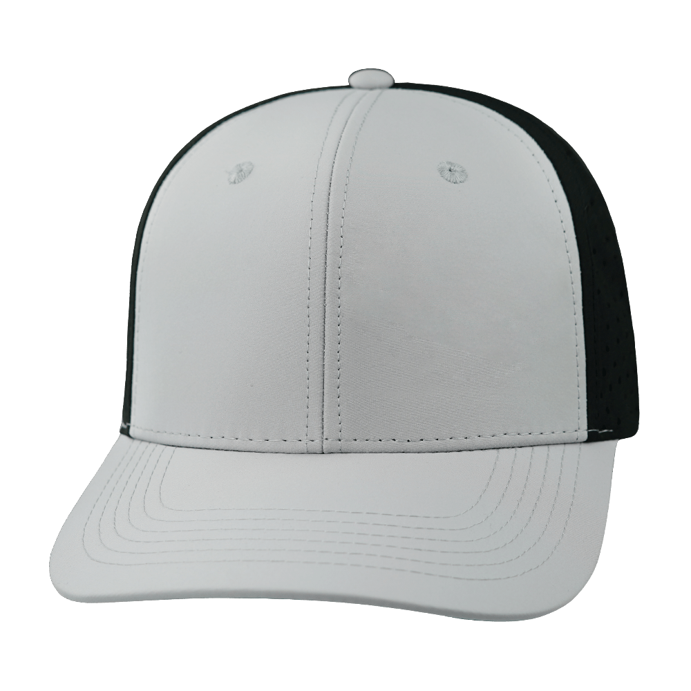 Blank - 6 Panel - Light Gray / Black (Unisex) - Laser Mesh