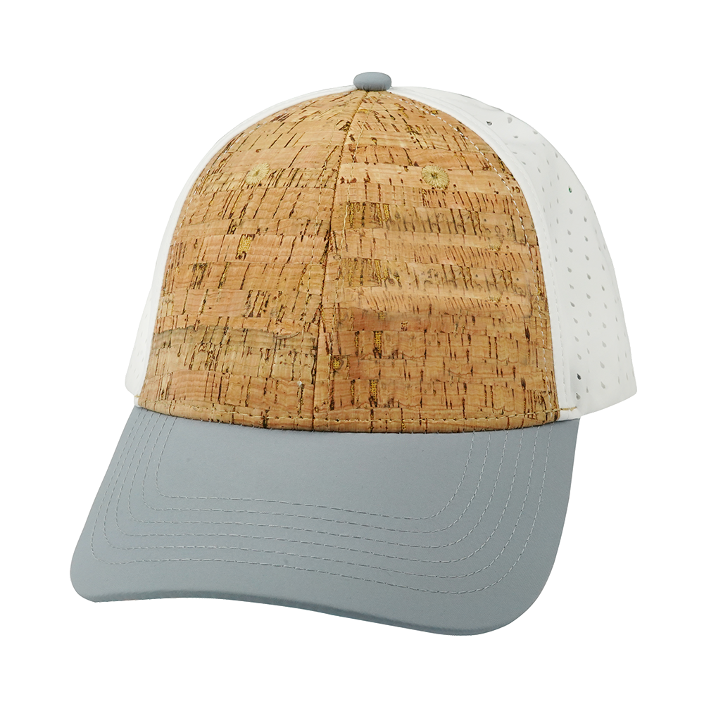 Blank - 6 Panel - Shallow Fit - Pony Tail - Cork - Gray / White (Unisex)