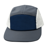 Blank - 5 Panel - Sporty - Unstructured - Charcoal / Navy / White (Unisex) - Laser Mesh