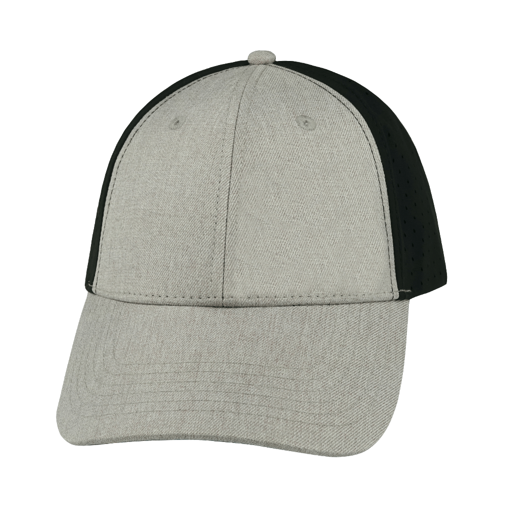 Blank - 6 Panel - Shallow Fit - Pony Tail - Tan / Black (Unisex)