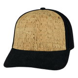 Blank - 6 Panel - Cork - Corduroy - Black (Unisex) - Laser Mesh