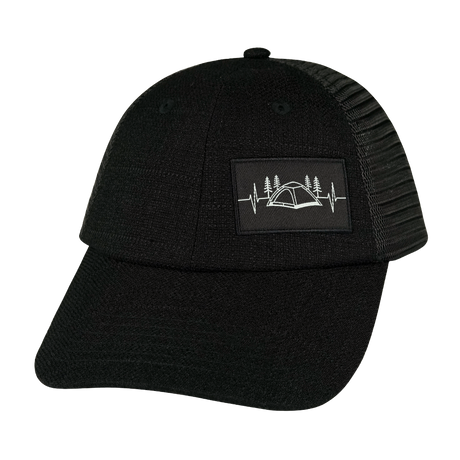 Camping - 6 Panel - Shallow Fit - Unstructured - Black Hemp / Black (Unisex)