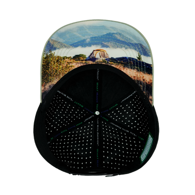Camping - 6 Panel - Sage / Black - Laser Mesh (Unisex)