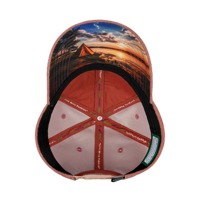 Camping - 6 Panel - Shallow Fit - Cork - Corduroy - Peach - Fabric Back (Unisex)
