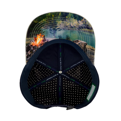 Camping - 6 Panel - Soft Gray Camo / Navy - Laser Mesh (Unisex)