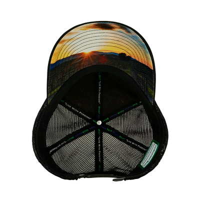 Wine - 6 Panel - Unstructured - Cork - Black Soft Trucker Mesh (Unisex)