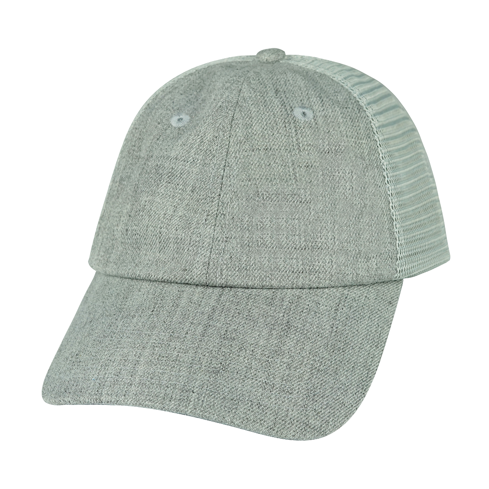 Blank - 6 Panel - Shallow Fit - Unstructured - Heather Gray / Gray (Unisex)