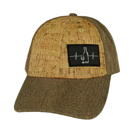 Wine - 6 Panel - Shallow Fit - Cork - Light Brown Hemp (Unisex)