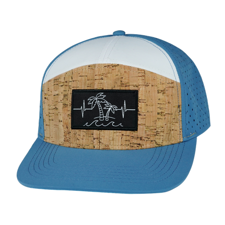 Beach - 7 Panel - Cork - Blue / White (Unisex)